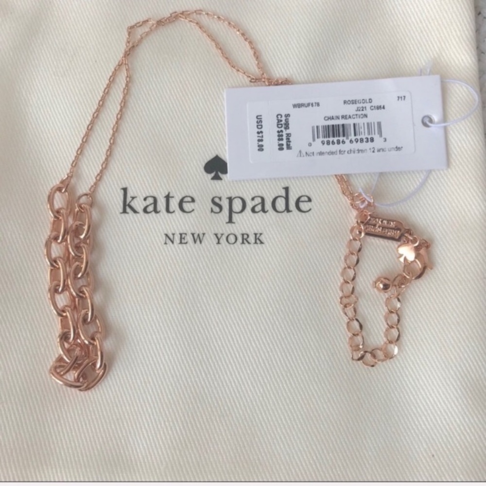 NWT Kate ♠️ Rhodium plated RoseGold tone necklace - Picture 5 of 6